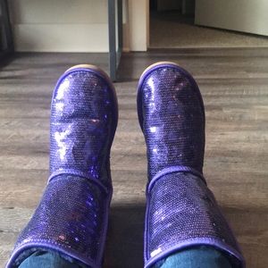 Purple sparkly uggs